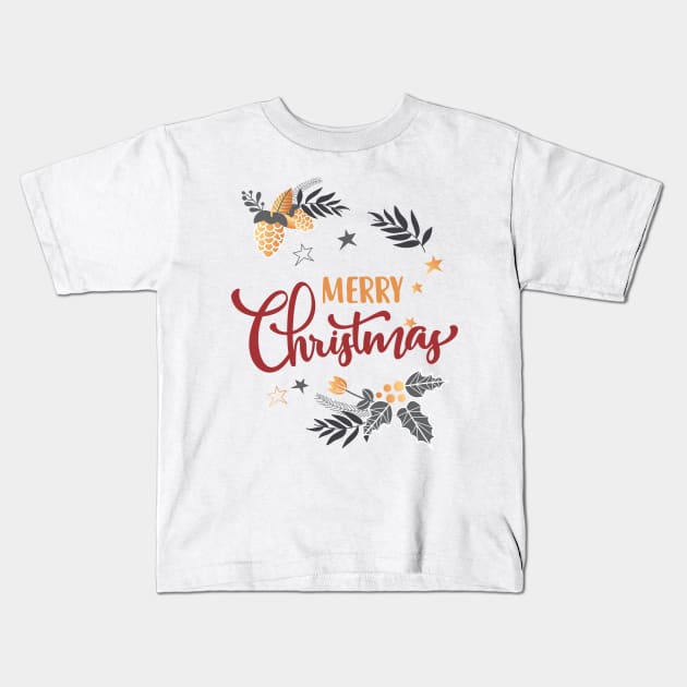 Merry Christmas Kids T-Shirt by C_ceconello